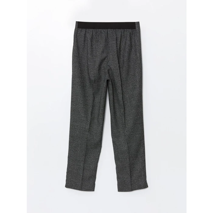 LCW Grace ANTRASİT Beli Lastikli Kazayağı Desenli Kadın Pantolon