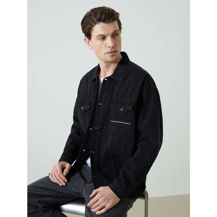 LCW Jeans SİYAH Rahat Kalıp Erkek Jean Ceket