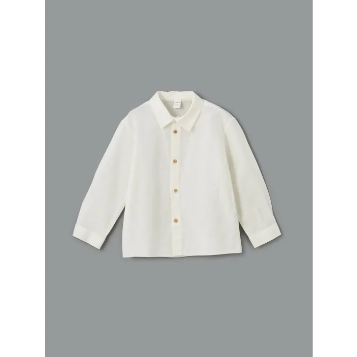 LCW Kids EKRU Basic Uzun Kollu Erkek Çocuk Gömlek