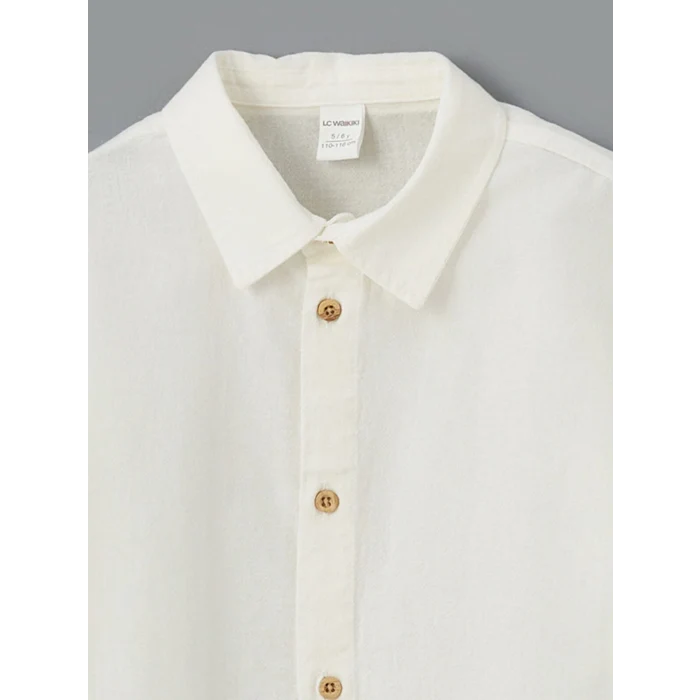 LCW Kids EKRU Basic Uzun Kollu Erkek Çocuk Gömlek