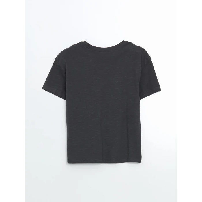 LCW Kids ANTRASİT Bisiklet Yaka Baskılı Erkek Çocuk Tişört ve Şort 2li