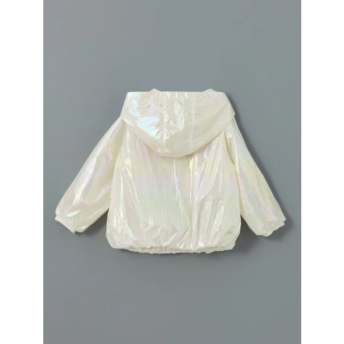 LCW Kids EKRU Kapüşonlu Kız Çocuk Yağmurluk