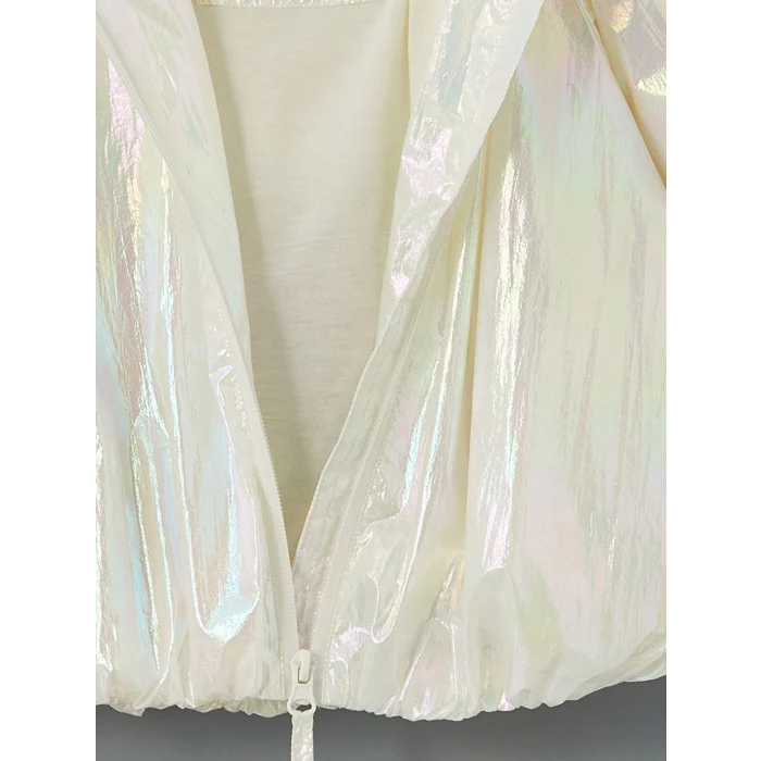 LCW Kids EKRU Kapüşonlu Kız Çocuk Yağmurluk