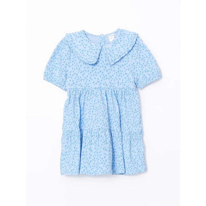 LCW Kids MAVİ Bebe Yaka Kız Çocuk Elbise