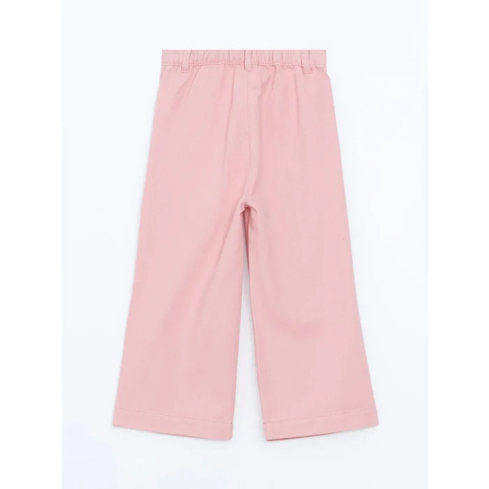 LCW Kids PEMBE Beli Lastikli Gabardin Kız Çocuk Pantolon