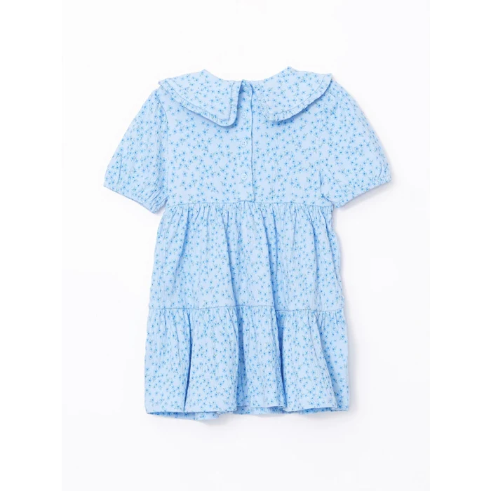 LCW Kids MAVİ Bebe Yaka Kız Çocuk Elbise