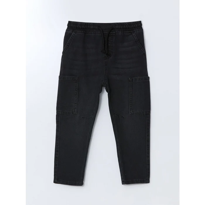 LCW Kids GRİ Beli Lastikli Erkek Çocuk Jogger Jean Pantolon