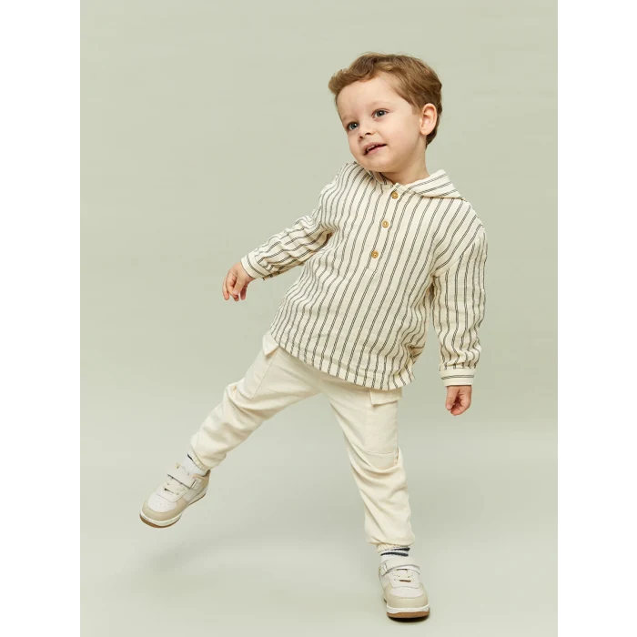 LCW baby EKRU Kapüşonlu Erkek Bebek Sweatshirt ve Pantolon 2li