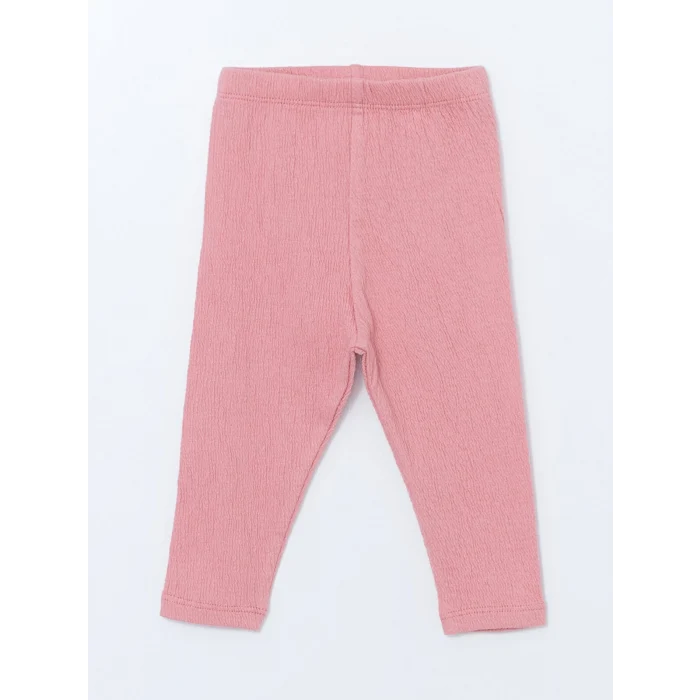 LCW baby EKRU Bisiklet Yaka Baskılı Kız Bebek Bluz ve Tayt 2li Takım