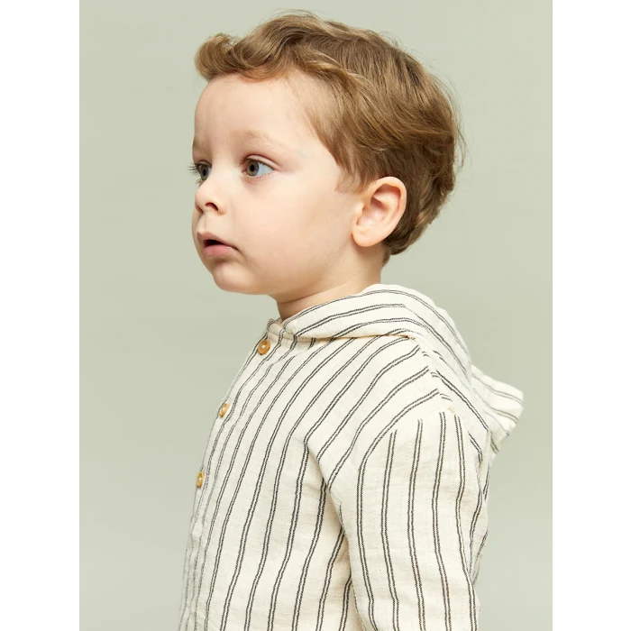 LCW baby EKRU Kapüşonlu Erkek Bebek Sweatshirt ve Pantolon 2li