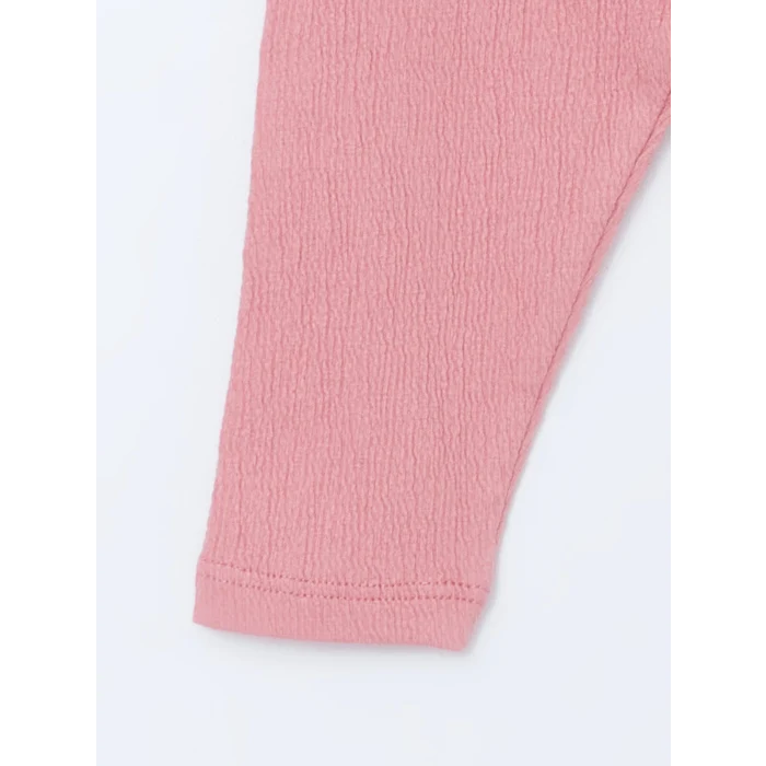 LCW baby EKRU Bisiklet Yaka Baskılı Kız Bebek Bluz ve Tayt 2li Takım