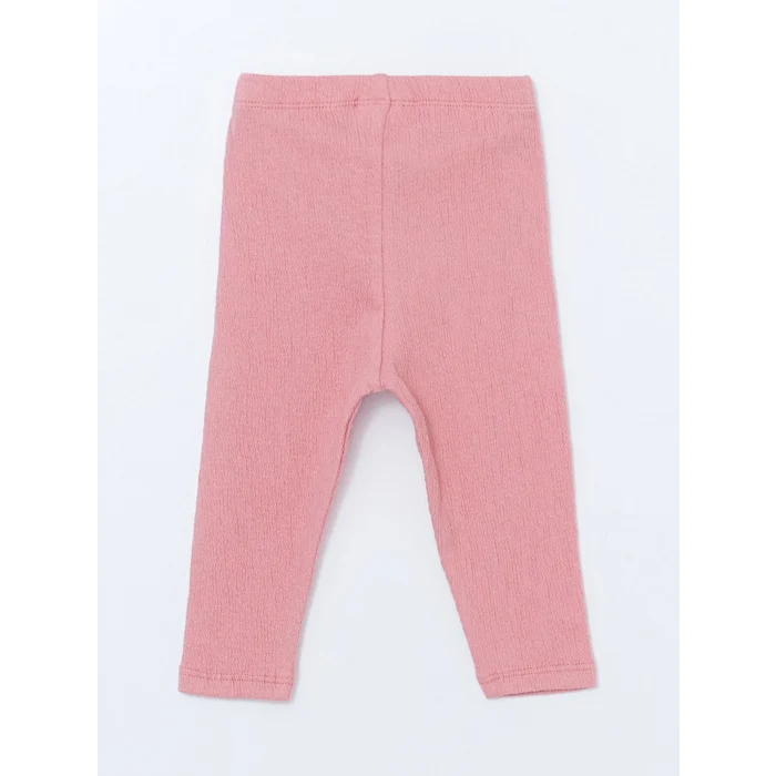 LCW baby EKRU Bisiklet Yaka Baskılı Kız Bebek Bluz ve Tayt 2li Takım