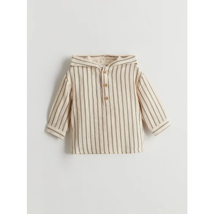 LCW baby EKRU Kapüşonlu Erkek Bebek Sweatshirt ve Pantolon 2li