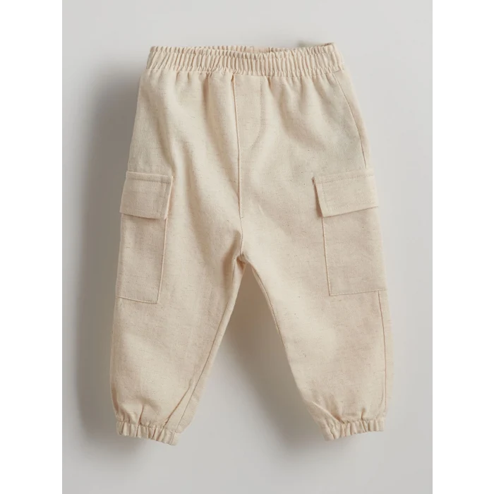 LCW baby EKRU Kapüşonlu Erkek Bebek Sweatshirt ve Pantolon 2li