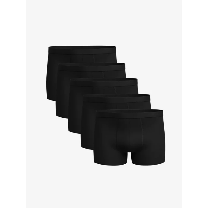 LC WAIKIKI SİYAH Standart Kalıp Pamuklu Esnek Erkek Boxer 5li