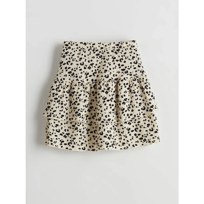 LCW Kids BEJ Beli Lastikli Fırfırlı Kız Çocuk Etek