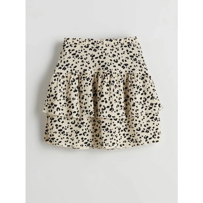 LCW Kids BEJ Beli Lastikli Fırfırlı Kız Çocuk Etek