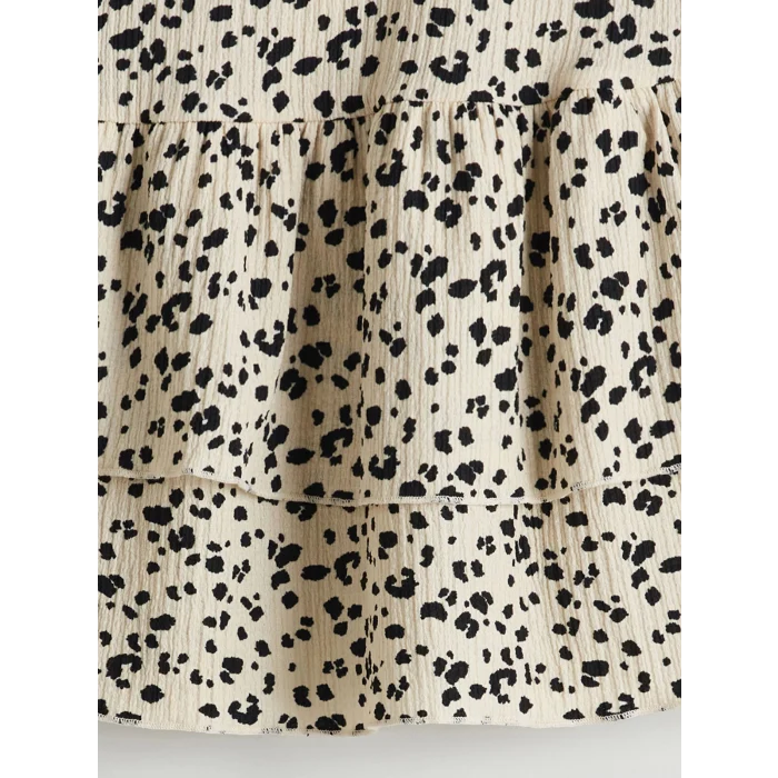 LCW Kids BEJ Beli Lastikli Fırfırlı Kız Çocuk Etek