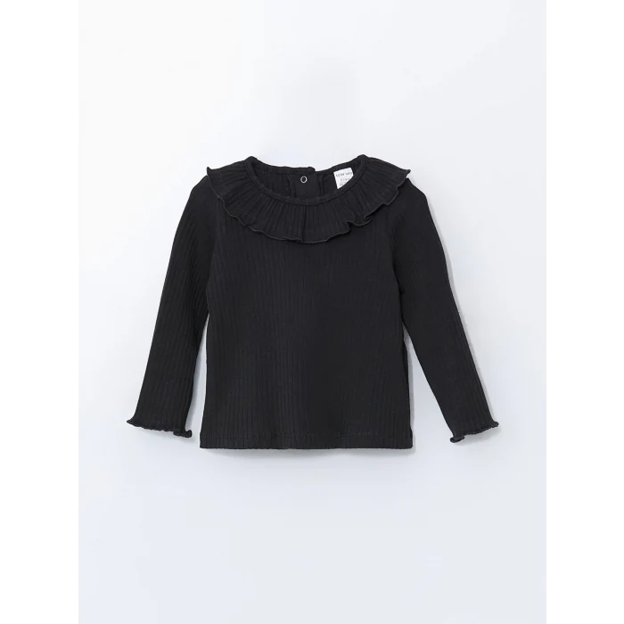 LCW baby GRİ U Yaka Kız Bebek Elbise ve Bluz 2li