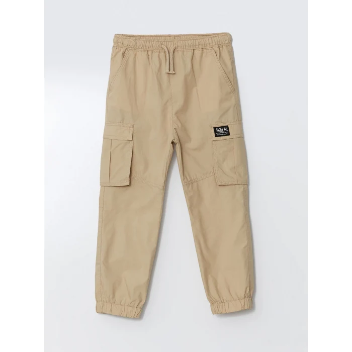 LCW Kids BEJ Beli Lastikli Erkek Çocuk Kargo Pantolon