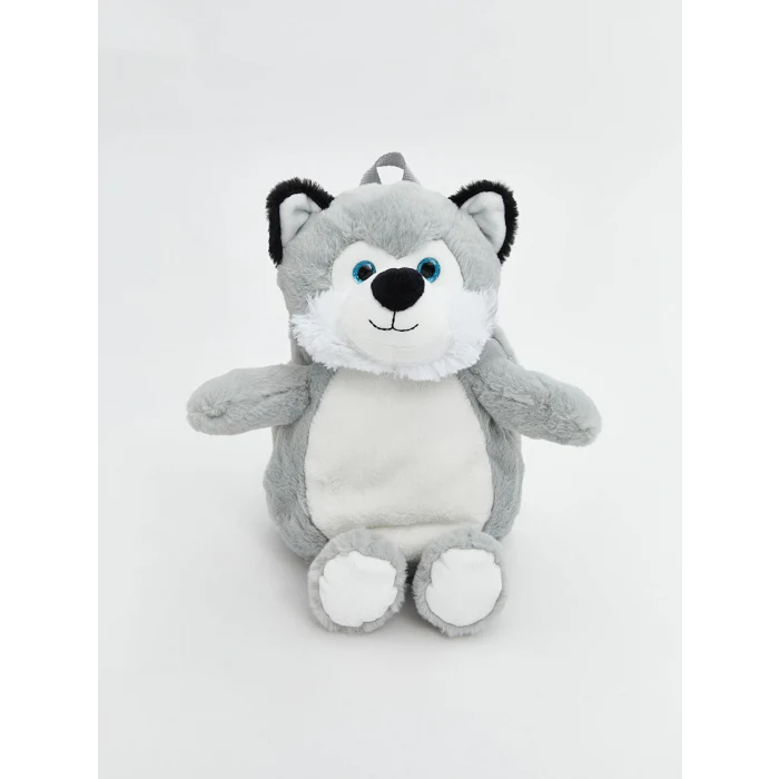 LCW ACCESSORIES GRİ Pelüş Hayvan Figürlü Erkek Çocuk Sırt Çantası