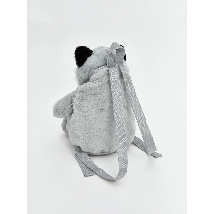 LCW ACCESSORIES GRİ Pelüş Hayvan Figürlü Erkek Çocuk Sırt Çantası