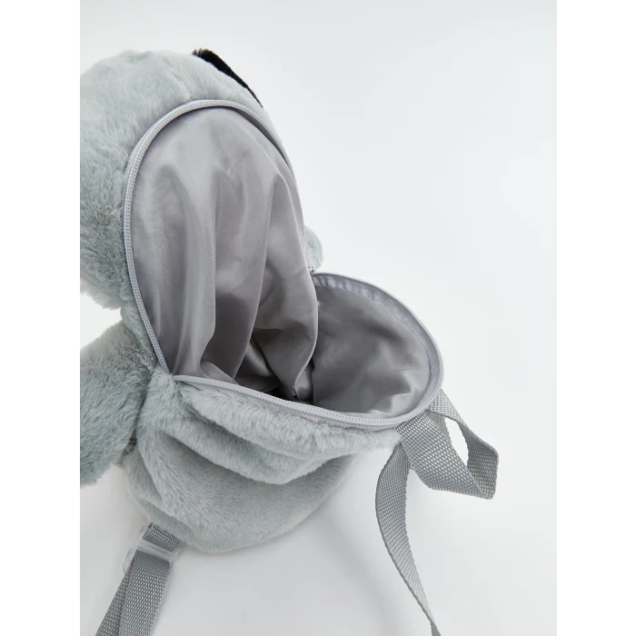 LCW ACCESSORIES GRİ Pelüş Hayvan Figürlü Erkek Çocuk Sırt Çantası