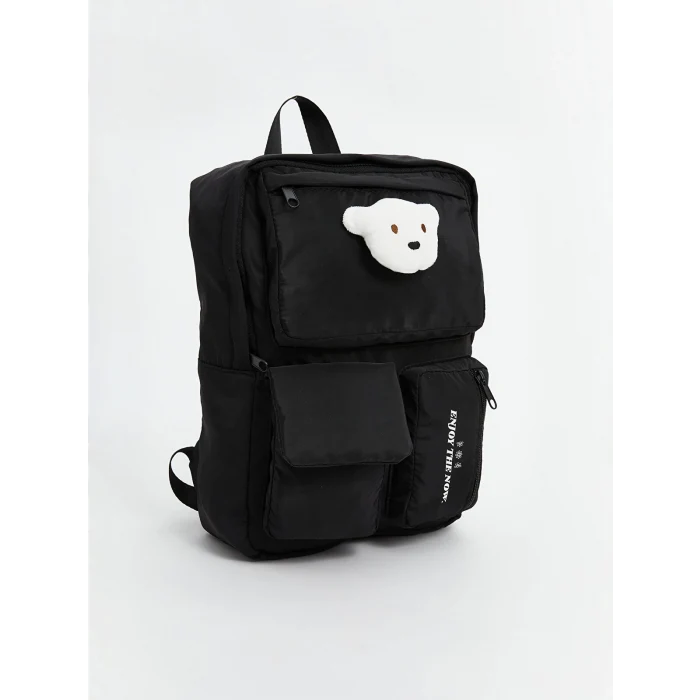 LCW ACCESSORIES SİYAH Çok Bölmeli Kız Çocuk Sırt Çantası