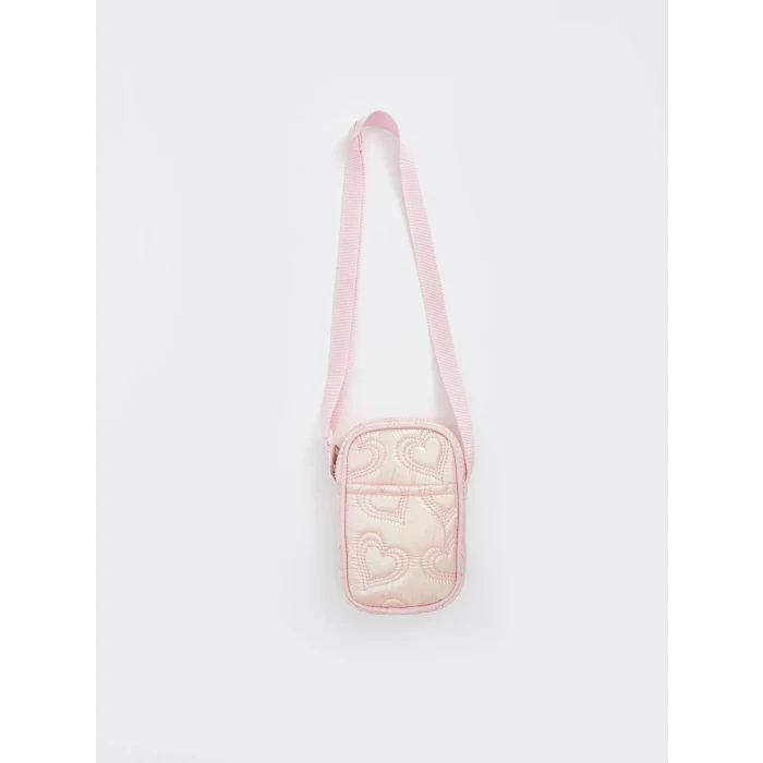 LCW ACCESSORIES PEMBE Kalp Nakışlı Kız Çocuk Omuz Çantası
