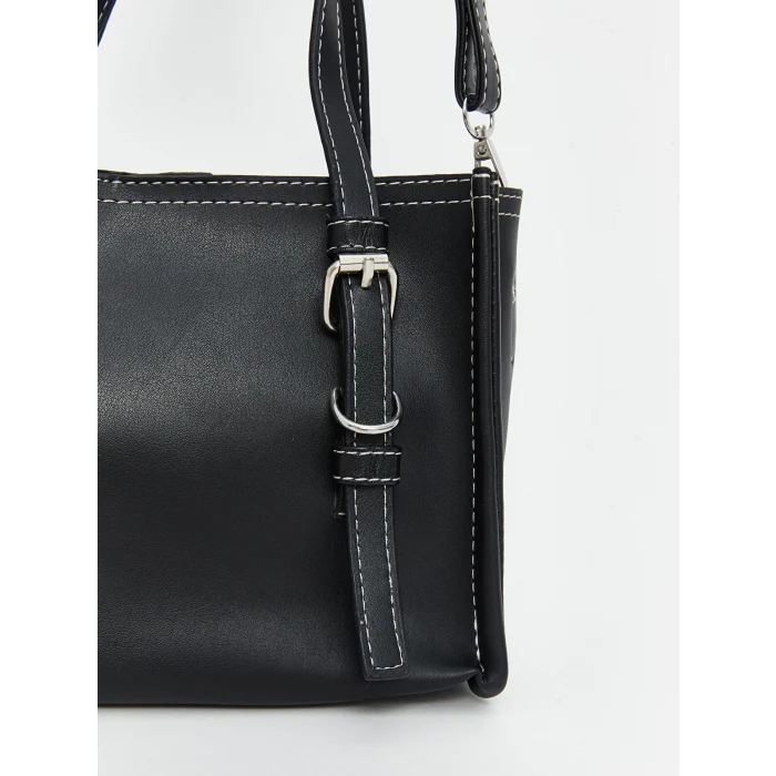 LCW ACCESSORIES SİYAH Deri Görünümlü Kadın Omuz Çantası