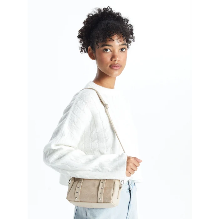 LCW ACCESSORIES BEJ Süet Görünümlü Kadın Omuz Çantası