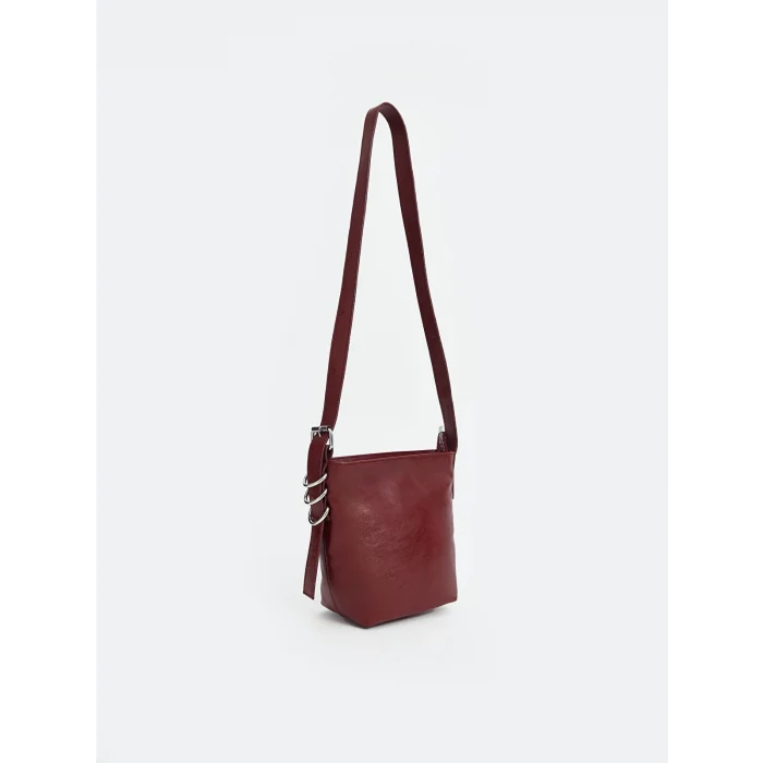 LCW ACCESSORIES BORDO Deri Görünümlü Kadın Omuz Çantası