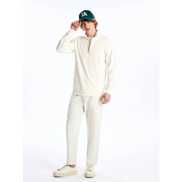 LCW Casual BEJ Dik Yaka Uzun Kollu Erkek Sweatshirt