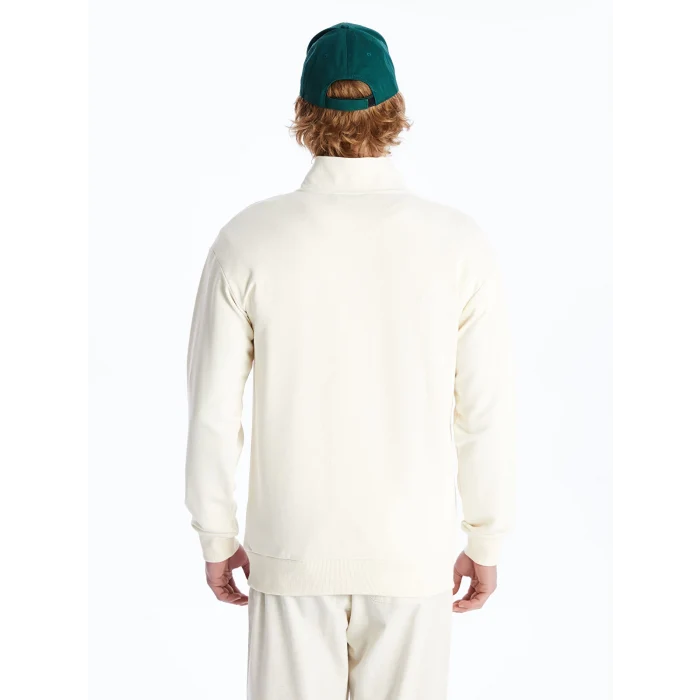 LCW Casual BEJ Dik Yaka Uzun Kollu Erkek Sweatshirt