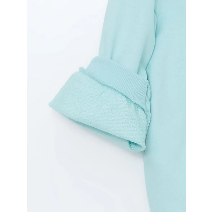 LCW Kids TURKUAZ Bisiklet Yaka Uzun Kollu Baskılı Kız Çocuk Sweatshirt ve Tayt 2li