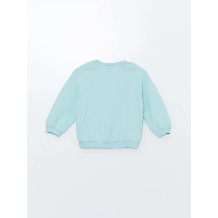 LCW Kids TURKUAZ Bisiklet Yaka Uzun Kollu Baskılı Kız Çocuk Sweatshirt ve Tayt 2li