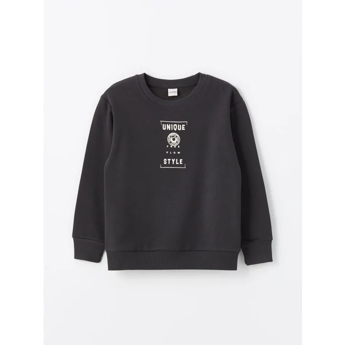 LCW Kids ANTRASİT Bisiklet Yaka Erkek Çocuk Kalın Sweatshirt