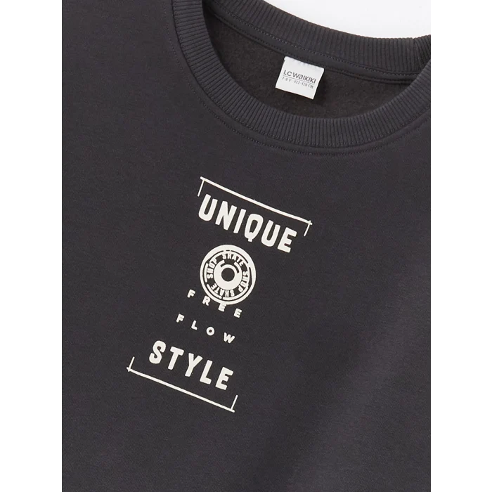 LCW Kids ANTRASİT Bisiklet Yaka Erkek Çocuk Kalın Sweatshirt