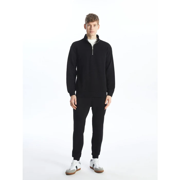 LCW Casual SİYAH Dik Yaka Uzun Kollu Erkek Sweatshirt