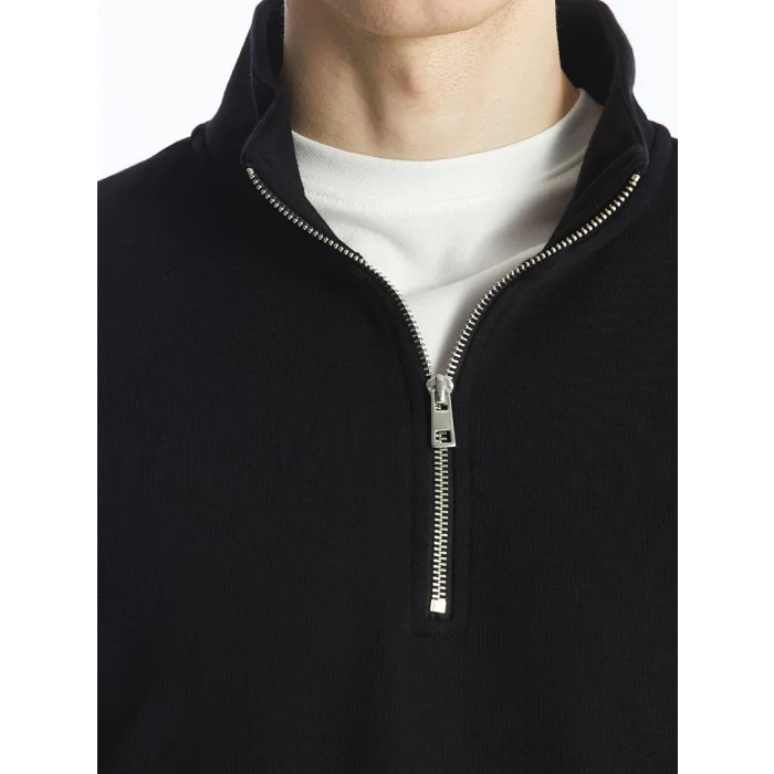 LCW Casual SİYAH Dik Yaka Uzun Kollu Erkek Sweatshirt