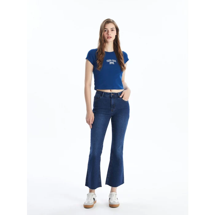 LCW Jeans İNDİGO Mars Flare Kadın Jean Pantolon