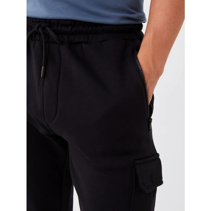 LCW Casual SİYAH Slim Fit Erkek Kalın Jogger Eşofman Altı