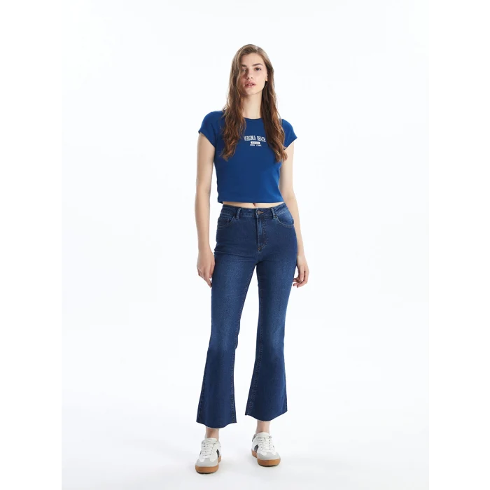 LCW Jeans İNDİGO Mars Flare Kadın Jean Pantolon