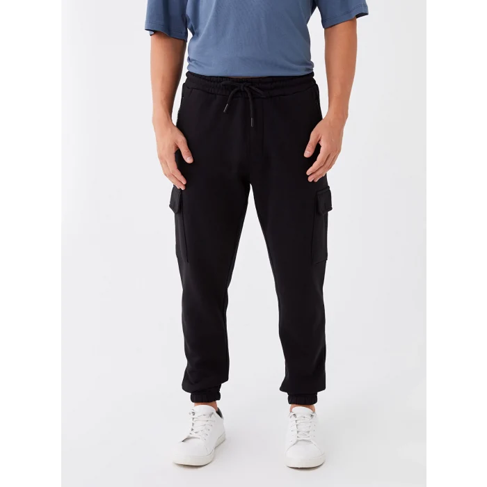 LCW Casual SİYAH Slim Fit Erkek Kalın Jogger Eşofman Altı