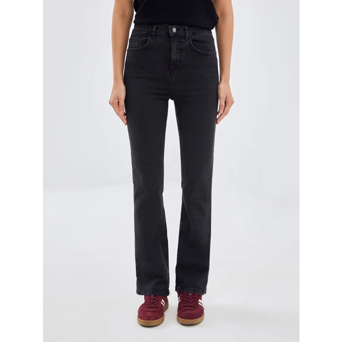 LCW Jeans SİYAH Mars Flare Kadın Jean Pantolon