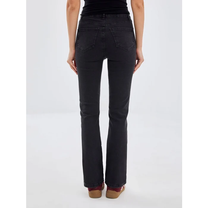 LCW Jeans SİYAH Mars Flare Kadın Jean Pantolon