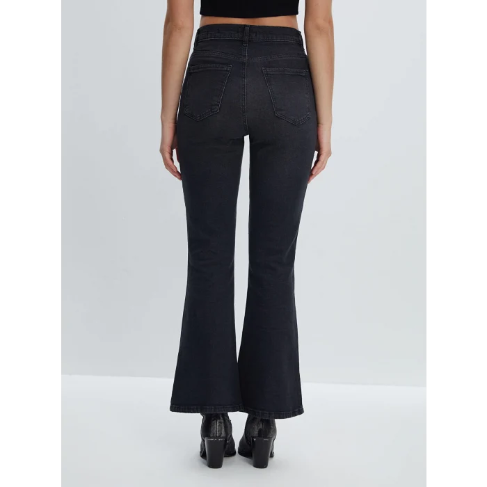 LCW Jeans GRİ Yüksek Bel Mars Flare Kadın Jean Pantolon