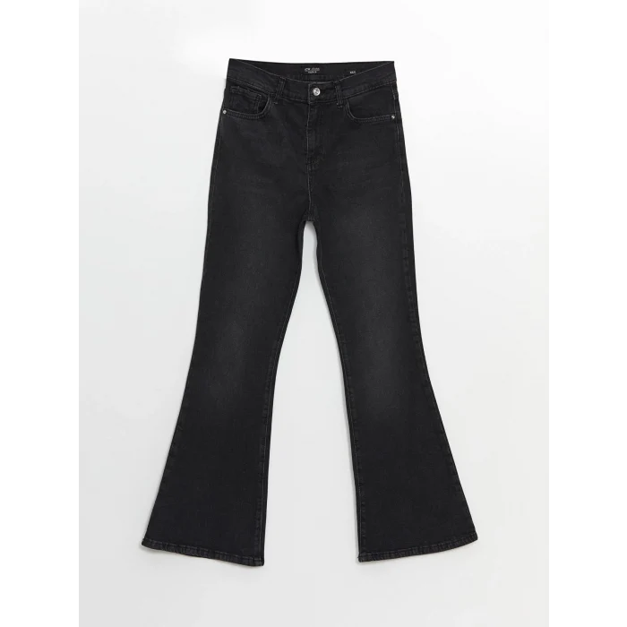 LCW Jeans GRİ Yüksek Bel Mars Flare Kadın Jean Pantolon