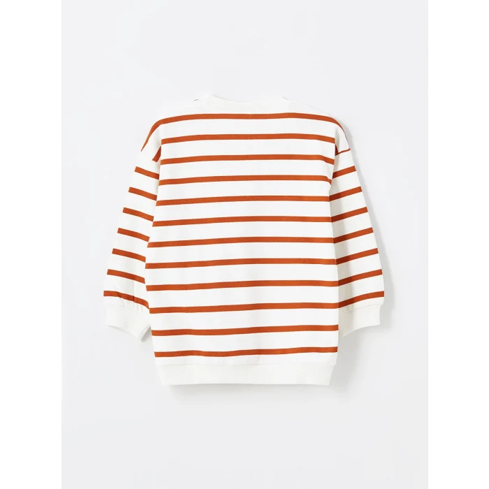 LCW Kids BEJ Çizgili Erkek Çocuk Tişört ve Eşofman Alt 2li