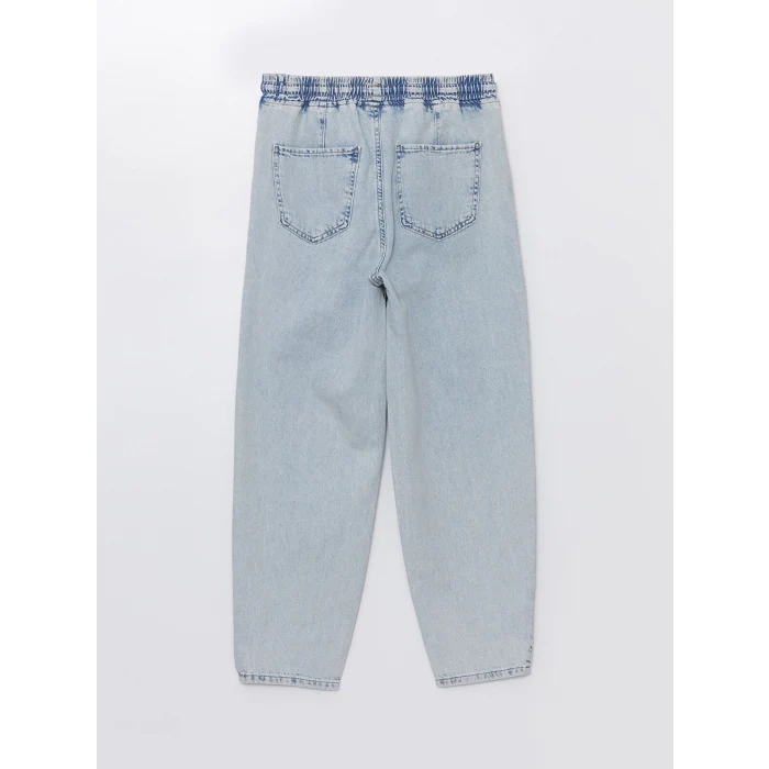 LCW Jeans İNDİGO Beli Lastikli Mom Fit Kadın Jean Pantolon